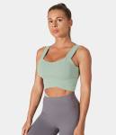 Halara Low Support Solid Longline Yoga Sports Bra - Celadon - S push up bra strapless bra backless bra sticky bra wireless bra